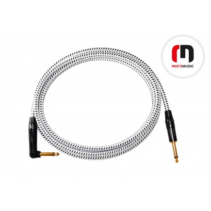 Reds Music  GCF1240BW Kabel Instrumentalny - FOP - Jack mono katowy / Jack mono długość 4.0 m